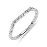 10K White Gold Lab Grown Diamond 1/10 ct. tw. Wedding Band, top view of the diamonds