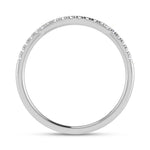 10K White Gold Lab Grown Diamond 1/10 ct. tw. Wedding Band, close-up of the diamond setting