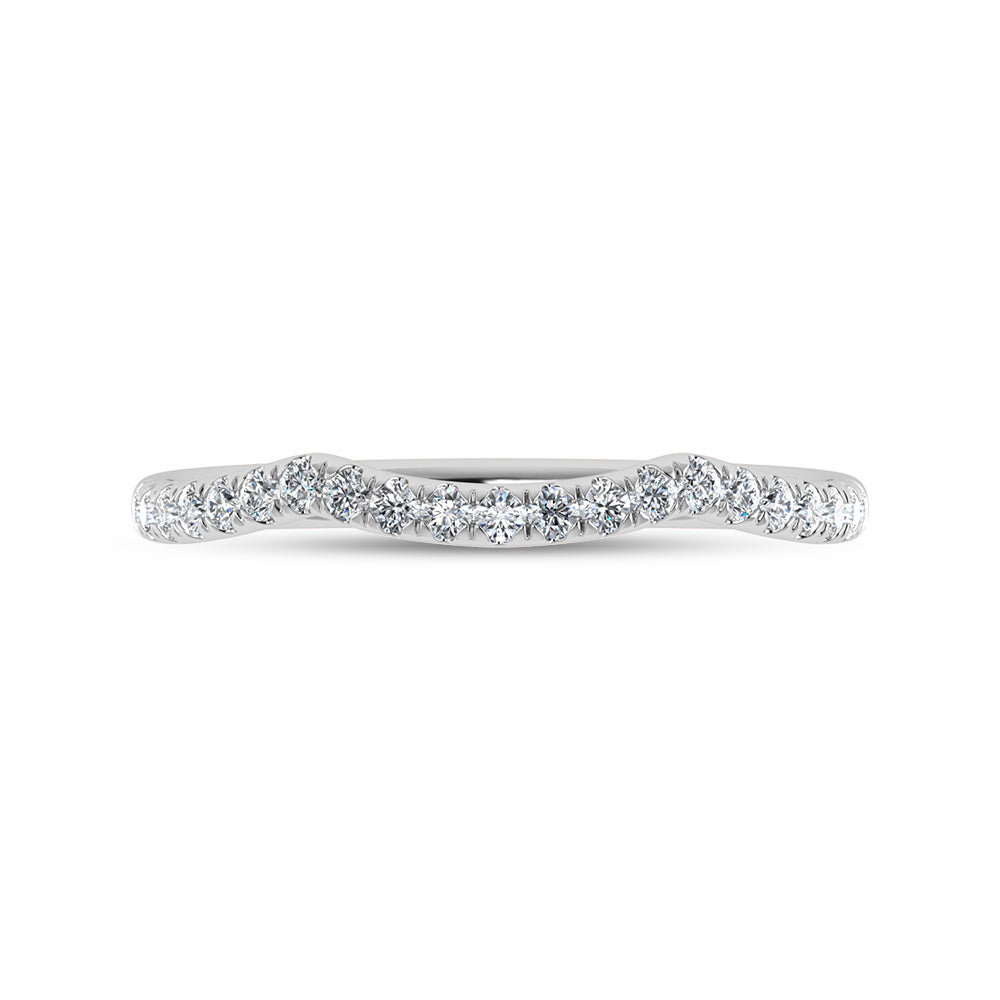 10K White Gold Lab Grown Diamond 1/10 ct. tw. Wedding Band, side profile view showing the band