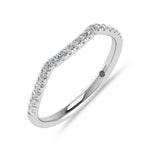 10K White Gold Lab Grown Diamond 1/10 ct. tw. Wedding Band, top view of the diamonds