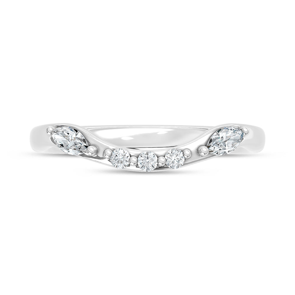 14K White Gold Lab Grown Diamond 1/4 Ct.T. Wedding Band