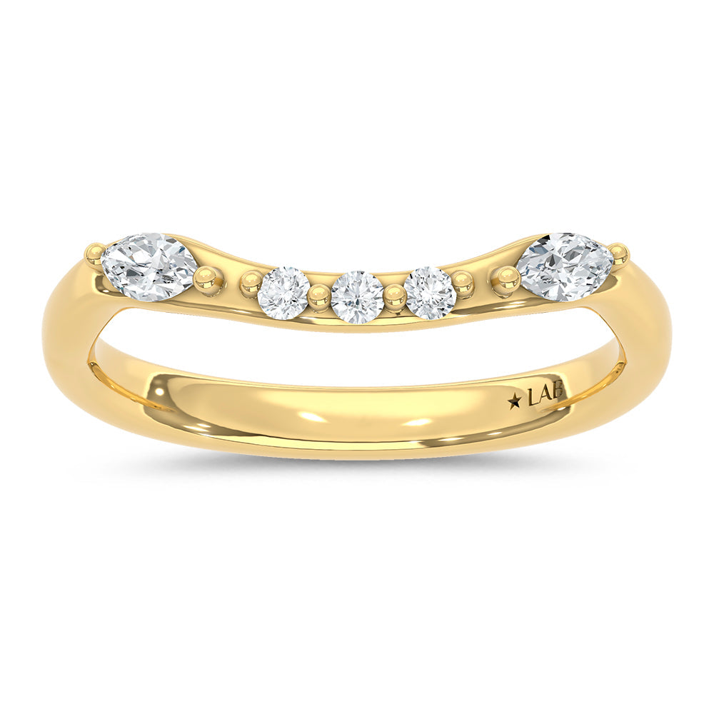 14K Yellow Gold Lab Grown Diamond 1/4 Ct.T. Wedding Band  Picasso Gold & Diamond Jewelry
