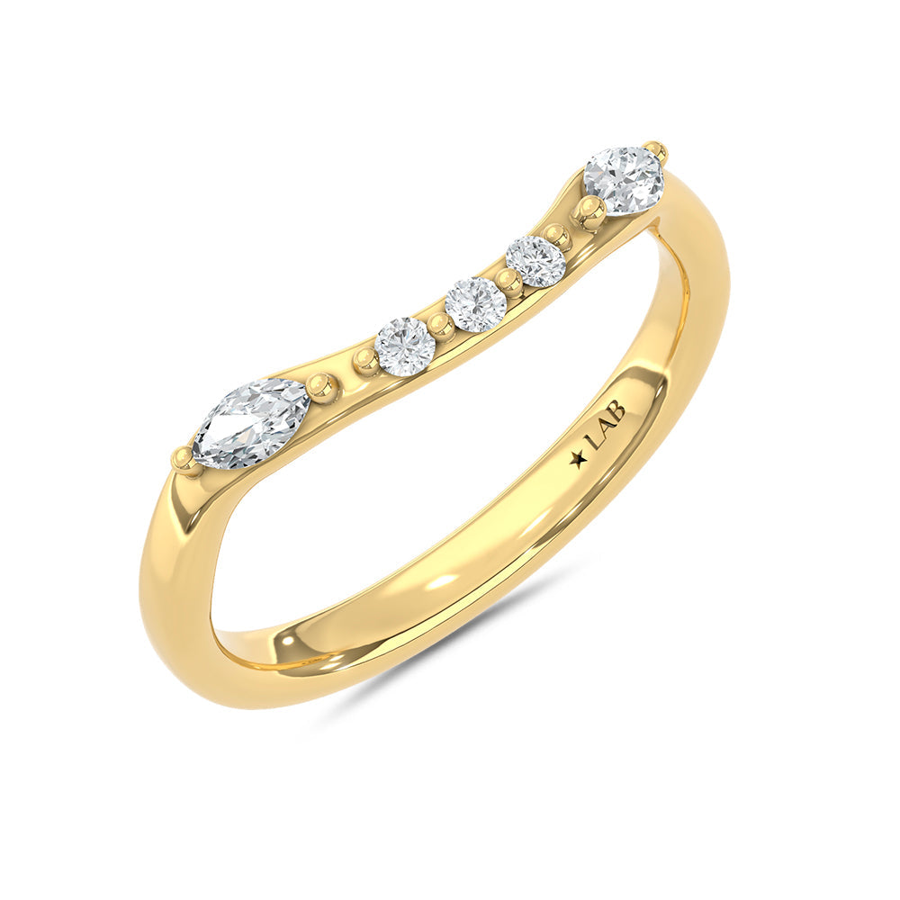 14K Yellow Gold Lab Grown Diamond 1/4 Ct.T. Wedding Band  Picasso Gold & Diamond Jewelry