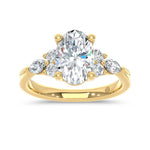 14K Yellow Gold Lab Grown Diamond 2 1/2 Ct.T. Enagagement Ring (IGI Certified Center 2ct)  Picasso Gold & Diamond Jewelry