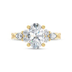 14K Yellow Gold Lab Grown Diamond 2 1/2 Ct.T. Enagagement Ring (IGI Certified Center 2ct)  Picasso Gold & Diamond Jewelry