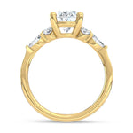 14K Yellow Gold Lab Grown Diamond 2 1/2 Ct.T. Enagagement Ring (IGI Certified Center 2ct)  Picasso Gold & Diamond Jewelry