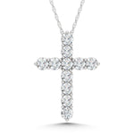 10K White Gold Lab Grown Diamond 7/8 Ct.Tw. Cross Pendant  Picasso Gold & Diamond Jewelry