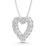 10K White Gold Lab Grown Diamond 1 Ct.Tw. Heart Pendant  Picasso Gold & Diamond Jewelry