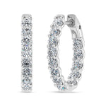 10K White Gold 2 Ct.Tw. Lab Grown Diamond In and Our Hoop Earrings  Picasso Gold & Diamond Jewelry