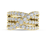 14K Yellow Gold 2 1/2 ct. tw. Lab Grown Diamond Fashion Ring, side profile view showing the band