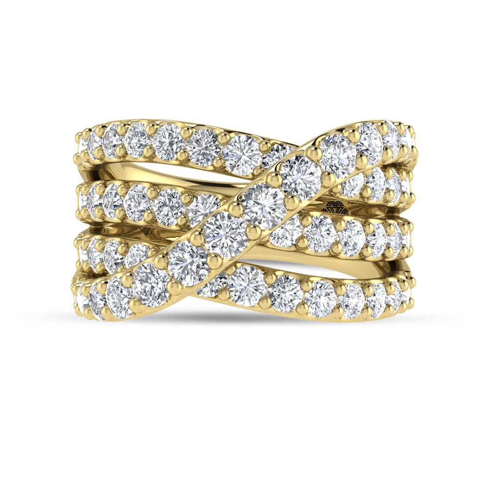14K Yellow Gold 2 1/2 ct. tw. Lab Grown Diamond Fashion Ring, side profile view showing the band