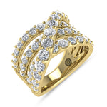 14K Yellow Gold 2 1/2 ct. tw. Lab Grown Diamond Fashion Ring, top view of the diamonds