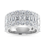 14K White Gold 5 Ct.Tw. Lab Grown Diamond Round and Emerald Cut Fashion Band  Picasso Gold & Diamond Jewelry
