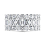 14K White Gold 4 Ct.Tw. Lab Grown Diamond Round and Emerald Cut Fashion Band  Picasso Gold & Diamond Jewelry