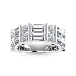 14K White Gold 3 Ct.Tw. Lab Grown Diamond Round and Baguette Cut Fashion Band  Picasso Gold & Diamond Jewelry