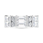 14K White Gold 3 Ct.Tw. Lab Grown Diamond Round and Baguette Cut Fashion Band  Picasso Gold & Diamond Jewelry