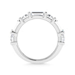 14K White Gold 3 Ct.Tw. Lab Grown Diamond Round and Baguette Cut Fashion Band  Picasso Gold & Diamond Jewelry