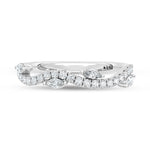 14K White Gold 1/3 ct. tw. Marquise Lab-Grown Diamond Wedding Band, side profile view showing the band