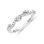 14K White Gold 1/3 ct. tw. Marquise Lab-Grown Diamond Wedding Band, top view of the diamonds
