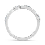14K White Gold 1/3 ct. tw. Marquise Lab-Grown Diamond Wedding Band, close-up of the diamond setting