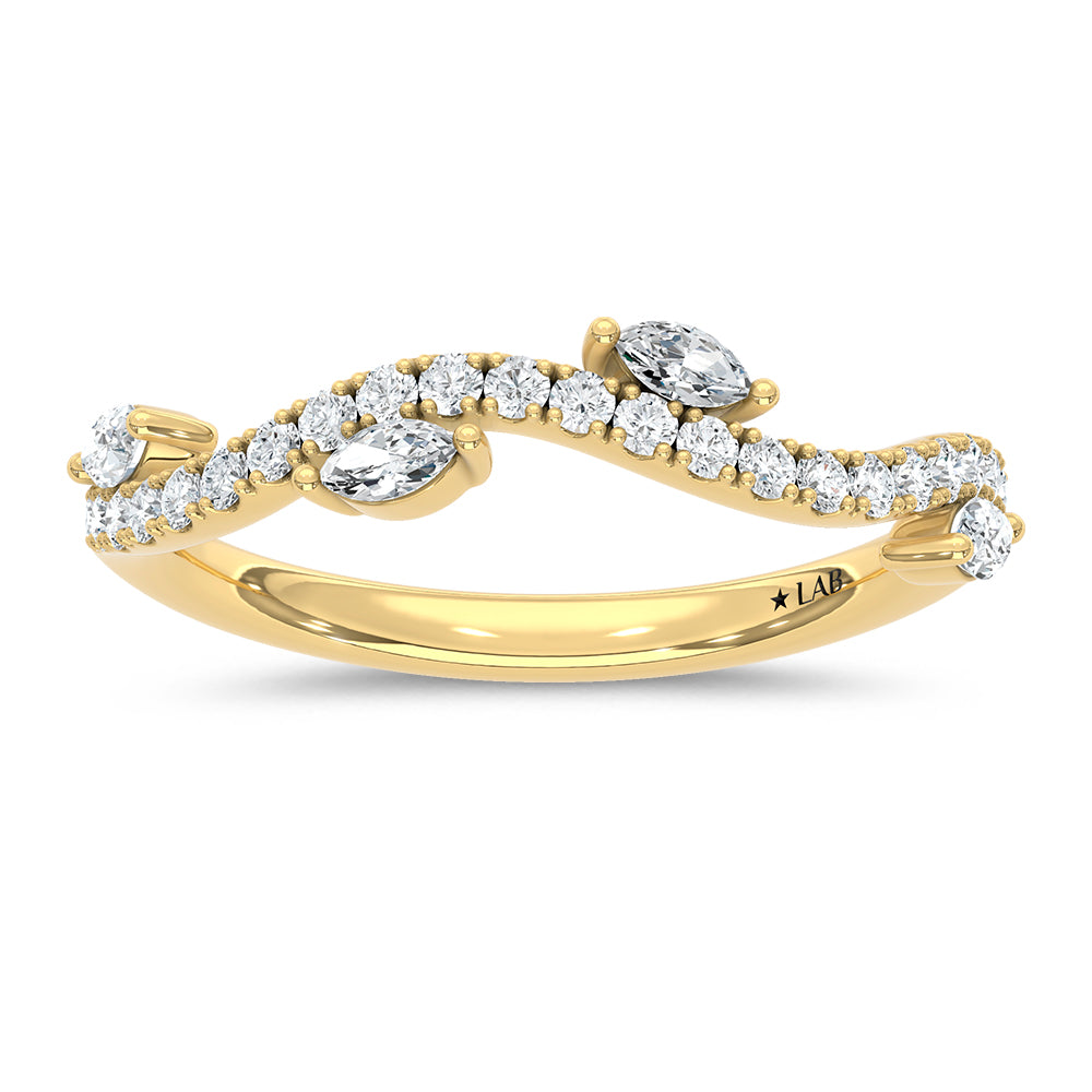14K Yellow Gold 1/3 ct. tw. Marquise Lab-Grown Diamond Wedding Band | Picasso Gold & Diamond