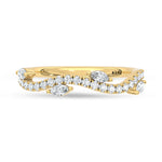 14K Yellow Gold 1/3 ct. tw. Marquise Lab-Grown Diamond Wedding Band, side profile view showing the band