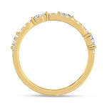 14K Yellow Gold 1/3 ct. tw. Marquise Lab-Grown Diamond Wedding Band, close-up of the diamond setting