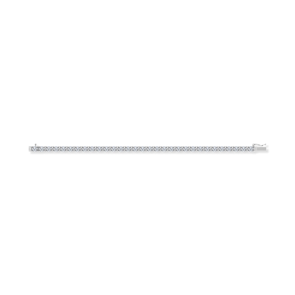 14K White Gold 10 Ct.Tw. Oval Horizontal Shape Labgrown Diamond Tennis Bracelet