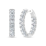 14K White Gold 4 Ct.Tw. Lab Grown Diamond Horizontal Radiant Shape In and Our Hoop Earrings  Picasso Gold & Diamond Jewelry