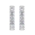 14K White Gold 4 Ct.Tw. Lab Grown Diamond Horizontal Radiant Shape In and Our Hoop Earrings  Picasso Gold & Diamond Jewelry
