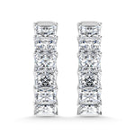 14K White Gold 9 Ct.Tw. Lab Grown Diamond In and Out Vertical Radiant Shape Hoop Earring  Picasso Gold & Diamond Jewelry