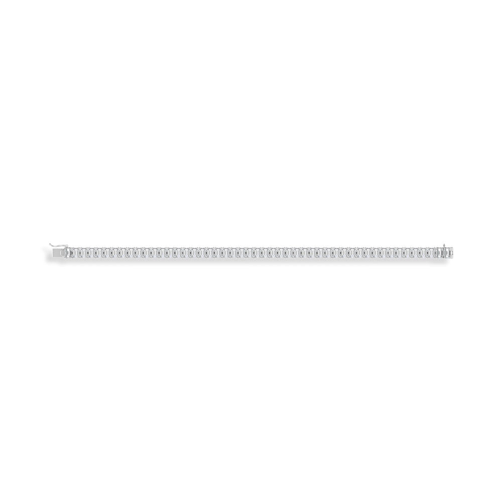 14K White Gold 14 Ct.Tw. Labgrown Diamond Vertical Emerald Shape Tennis Bracelet