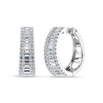 10K White Gold Lab Grown Diamond 1 1/4 Ct.Tw. Hoop Earrings  Picasso Gold & Diamond Jewelry