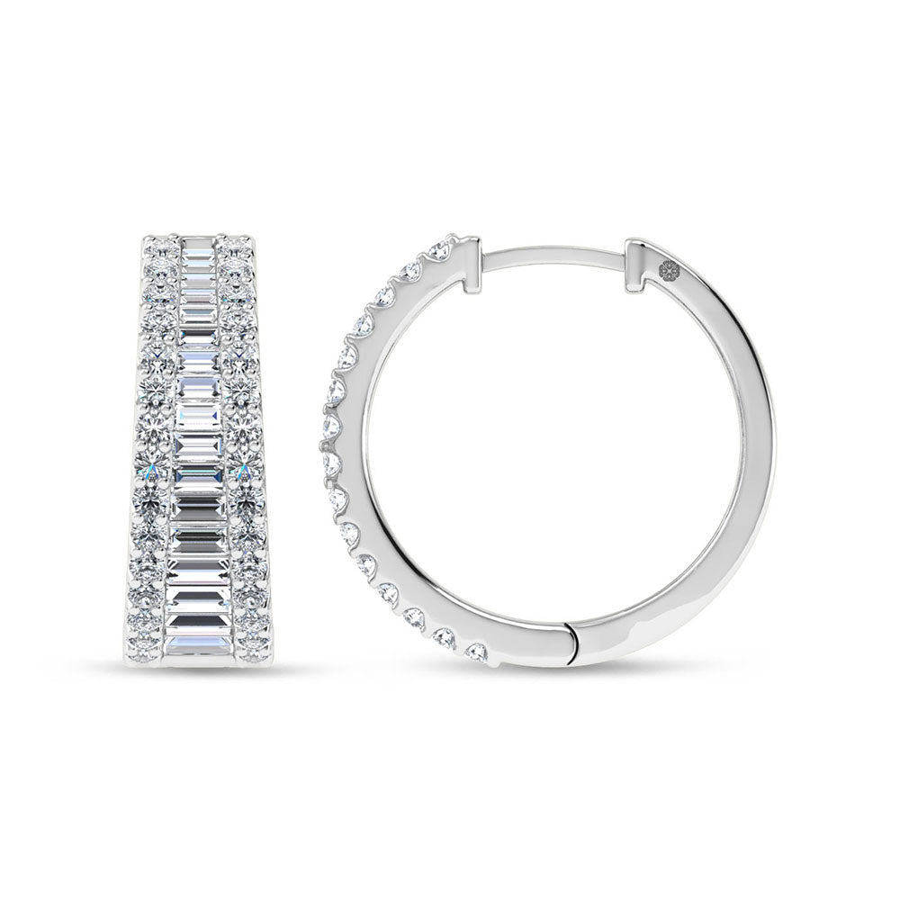 10K White Gold Lab Grown Diamond 1 1/4 Ct.Tw. Hoop Earrings  Picasso Gold & Diamond Jewelry