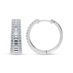 10K White Gold Lab Grown Diamond 1 1/4 Ct.Tw. Hoop Earrings  Picasso Gold & Diamond Jewelry