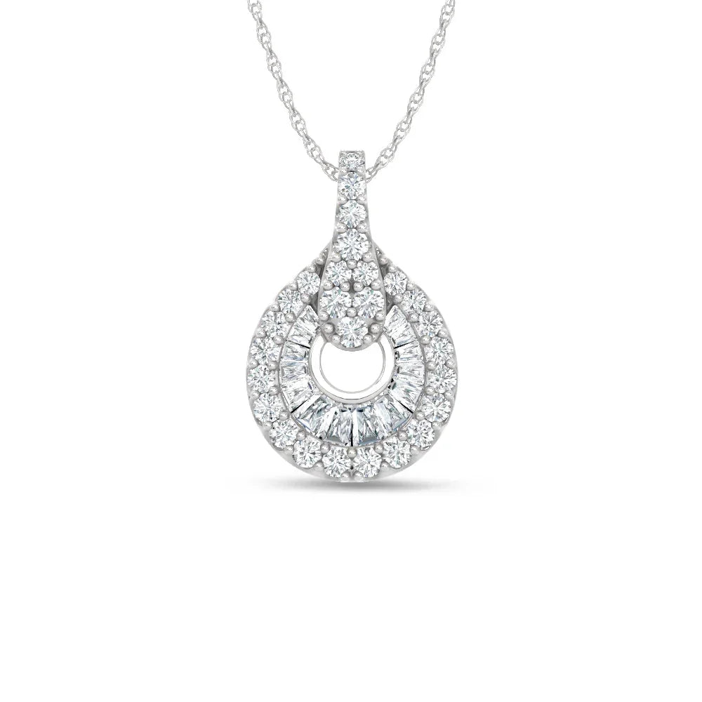 14K White Gold Lab Grown Diamond  2 Ct.Tw. Fashion Pendant  Picasso Gold & Diamond Jewelry