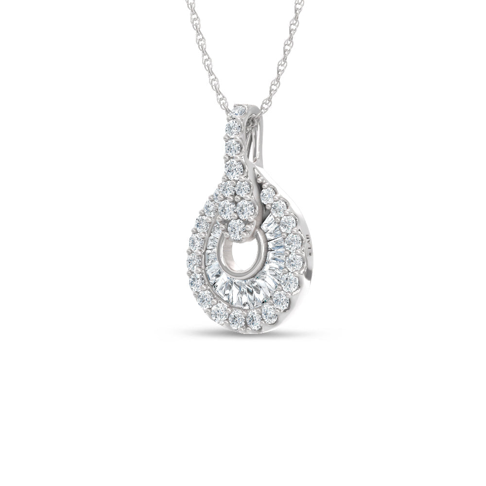 14K White Gold Lab Grown Diamond  2 Ct.Tw. Fashion Pendant  Picasso Gold & Diamond Jewelry