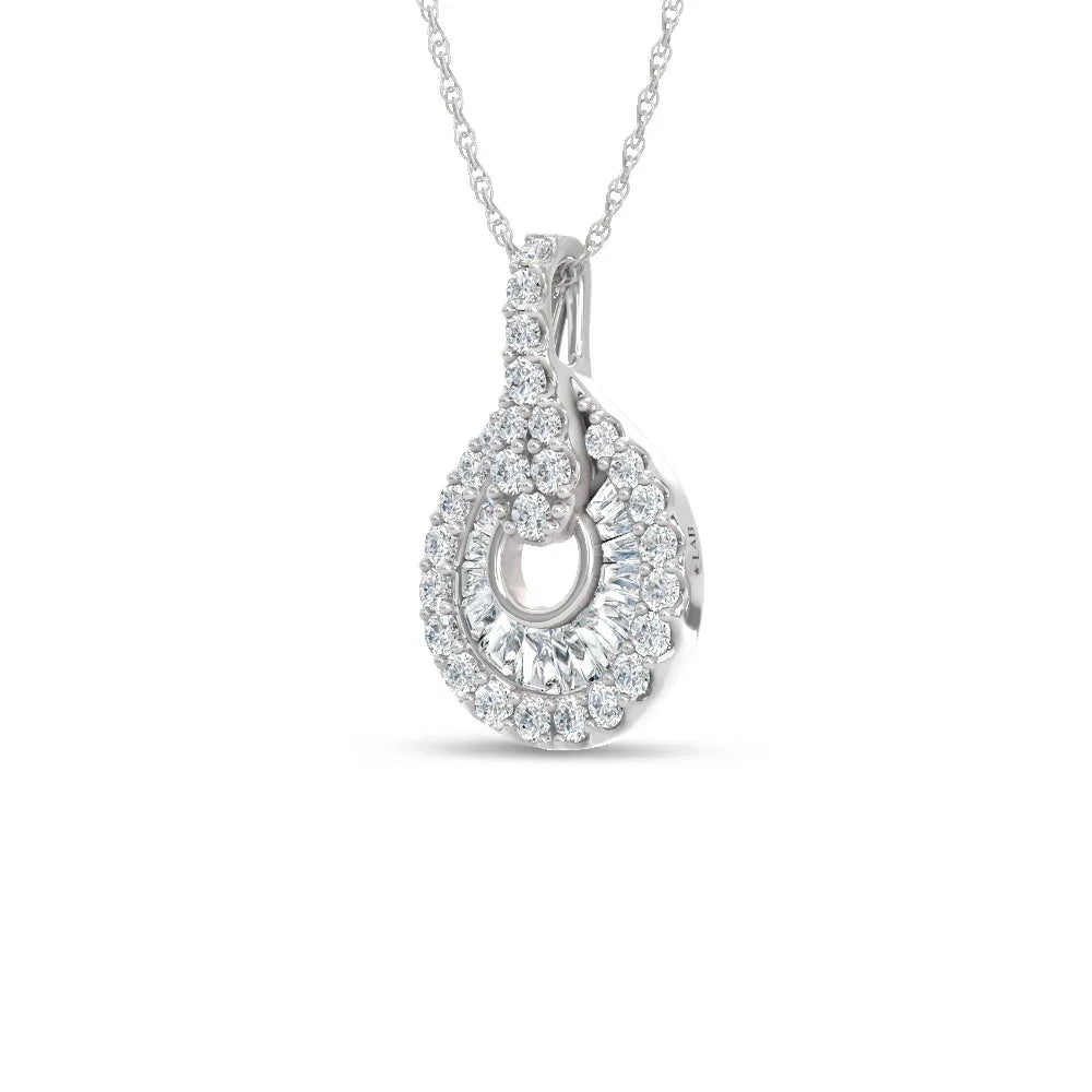 14K White Gold Lab Grown Diamond  2 Ct.Tw. Fashion Pendant  Picasso Gold & Diamond Jewelry