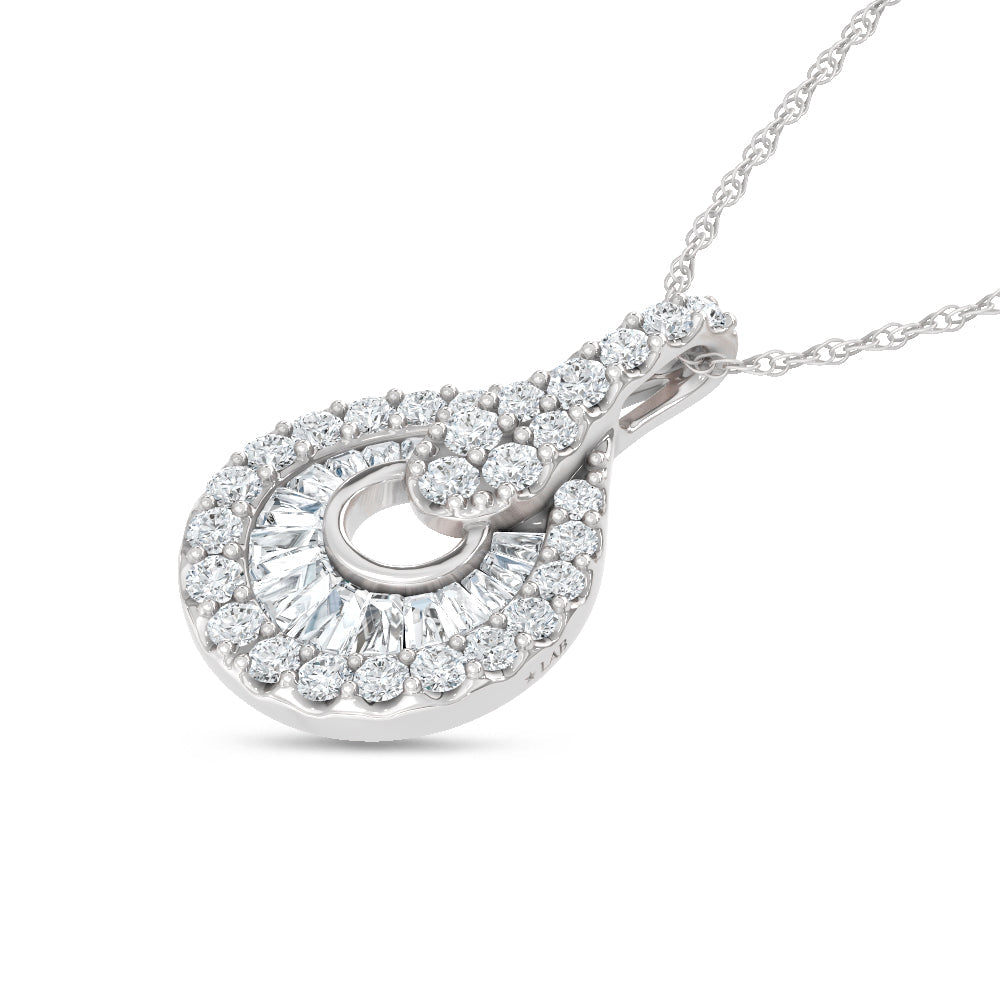 14K White Gold Lab Grown Diamond  2 Ct.Tw. Fashion Pendant  Picasso Gold & Diamond Jewelry
