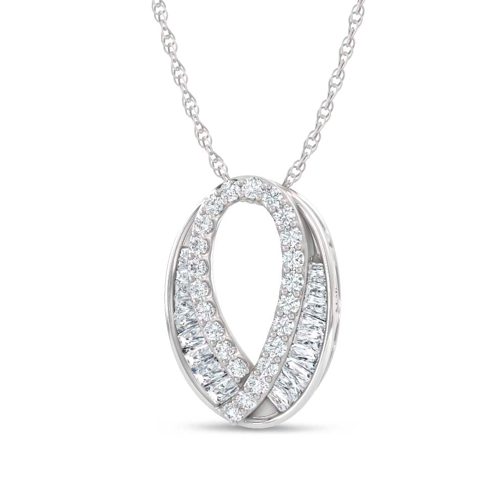 14K White Gold Lab Grown Diamond 2 Ct.Tw. Fashion Pendant  Picasso Gold & Diamond Jewelry