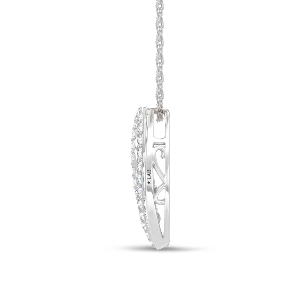 14K White Gold Lab Grown Diamond 2 Ct.Tw. Fashion Pendant  Picasso Gold & Diamond Jewelry