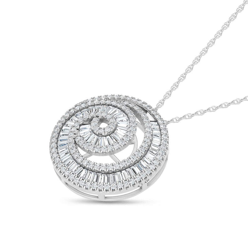 14K White Gold Lab Grown Diamond 1 1/2 Ct.Tw. Fashion Pendant  Picasso Gold & Diamond Jewelry