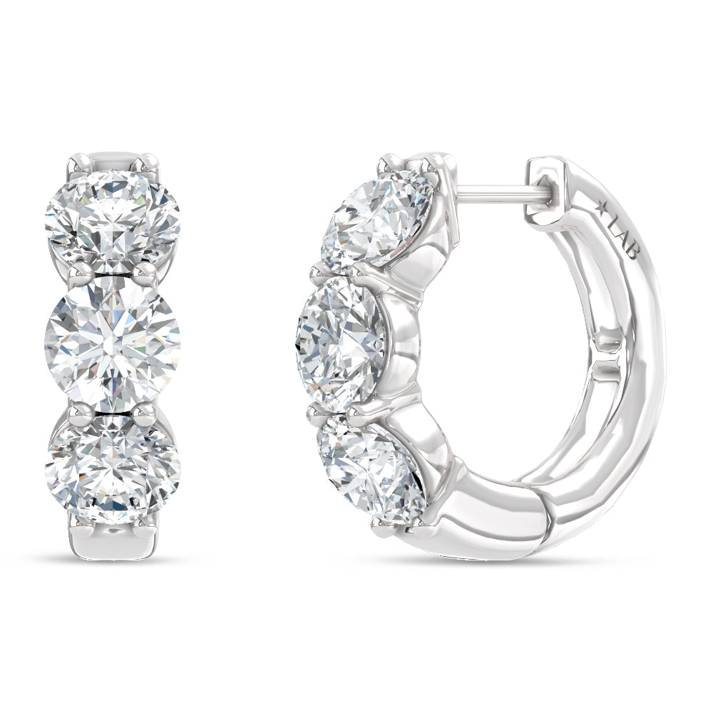 14K White Gold Lab Grown Diamond 3 Ct.Tw. Hoop Earrings  Picasso Gold & Diamond Jewelry