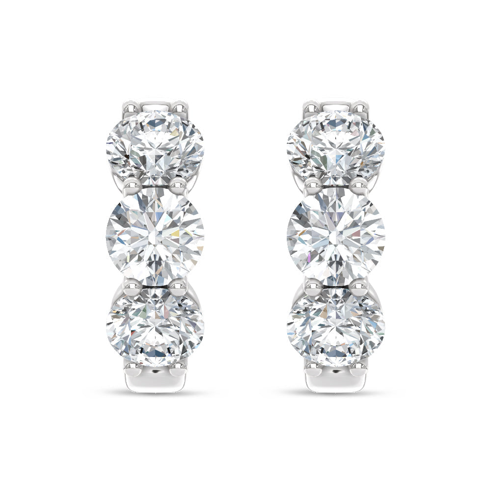 14K White Gold Lab Grown Diamond 3 Ct.Tw. Hoop Earrings  Picasso Gold & Diamond Jewelry