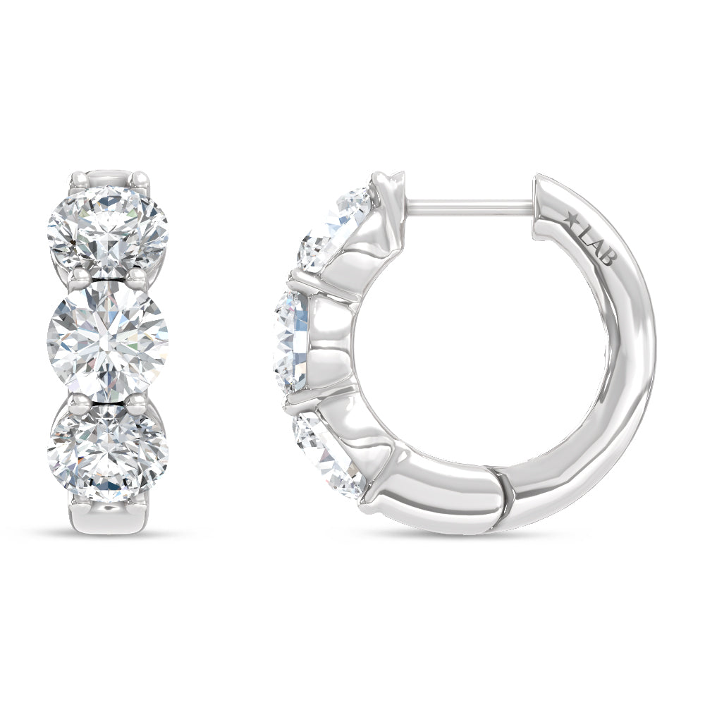 14K White Gold Lab Grown Diamond 2 Ct.Tw. Hoop Earrings  Picasso Gold & Diamond Jewelry