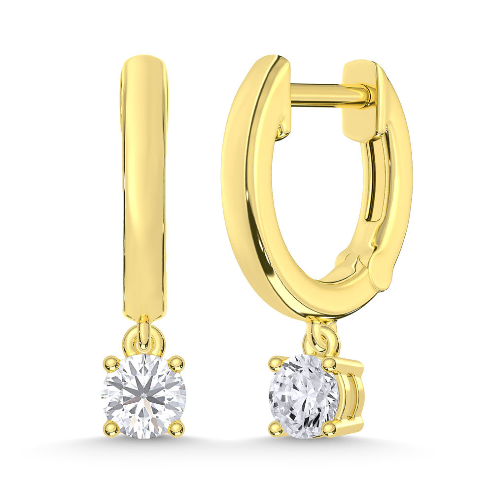 10K Yellow Gold Lab Grown Diamond 1/4 Ct.Tw. Hoop Earrings  Picasso Gold & Diamond Jewelry