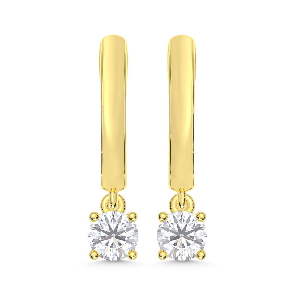 10K Yellow Gold Lab Grown Diamond 1/4 Ct.Tw. Hoop Earrings  Picasso Gold & Diamond Jewelry