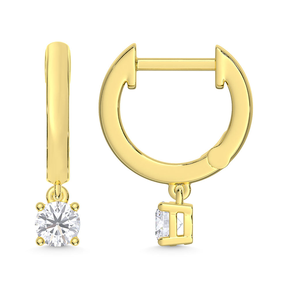 10K Yellow Gold Lab Grown Diamond 1/4 Ct.Tw. Hoop Earrings  Picasso Gold & Diamond Jewelry