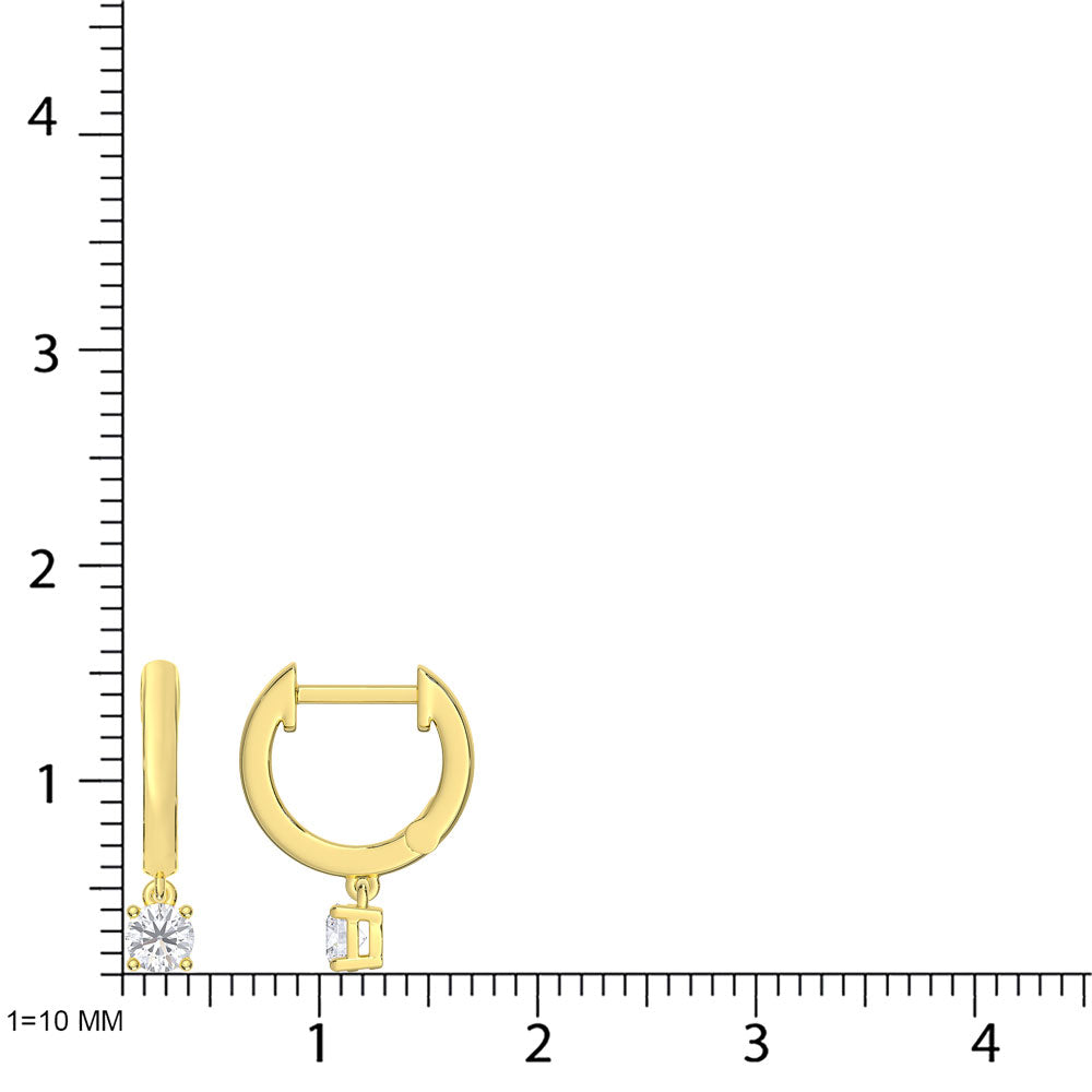 10K Yellow Gold Lab Grown Diamond 1/4 Ct.Tw. Hoop Earrings  Picasso Gold & Diamond Jewelry