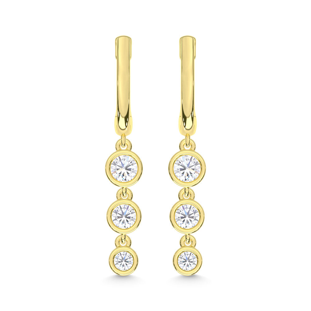 10K Yellow Gold Lab Grown Diamond 1/2 Ct.Tw. Fashion Earrings